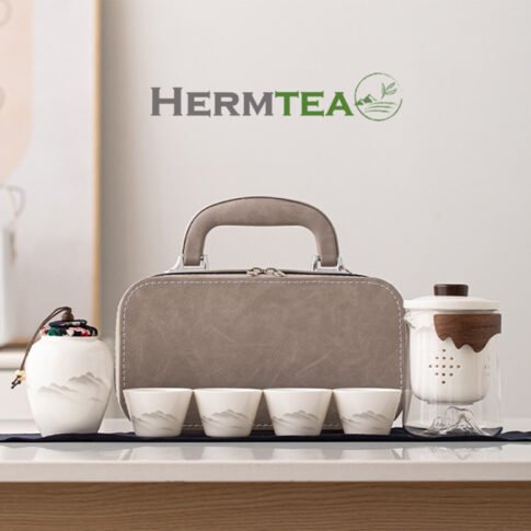 Still Waters Zen Master Set · Portable Glass Gongfu Tea Set (4-Cups) | HermTEA