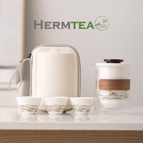 Vagabond Lite · Portable Glass Gongfu Tea Set (3-Cups) | HermTEA