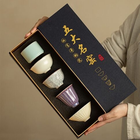 Echoes of Fire · The Five Great Kilns Porcelain Cup Set | HermTEA